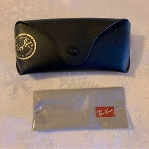 Ray-Ban Sunglasses Glasses Soft Shell Case & Cloth NWOT Black Excellent